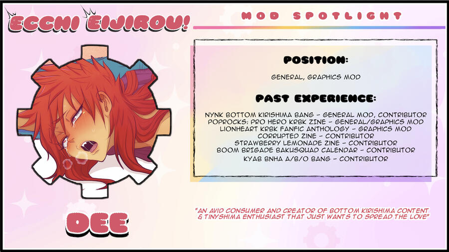 Mod Dee Position: General and Graphics Mod